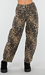 Bruine Leopard Barrel Jeans Mid Waist