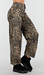 Bruine Leopard Barrel Jeans Mid Waist