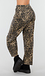 Bruine Leopard Barrel Jeans Mid Waist