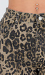 Bruine Leopard Barrel Jeans Mid Waist