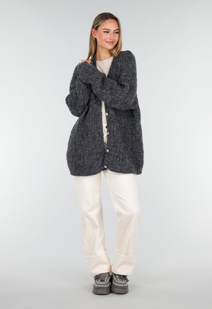 Grijze Sherpa Mocassin met Dikke Zool en Kwastjes