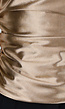 Beige Satijnen Stretch Top met Strik en Open Rug