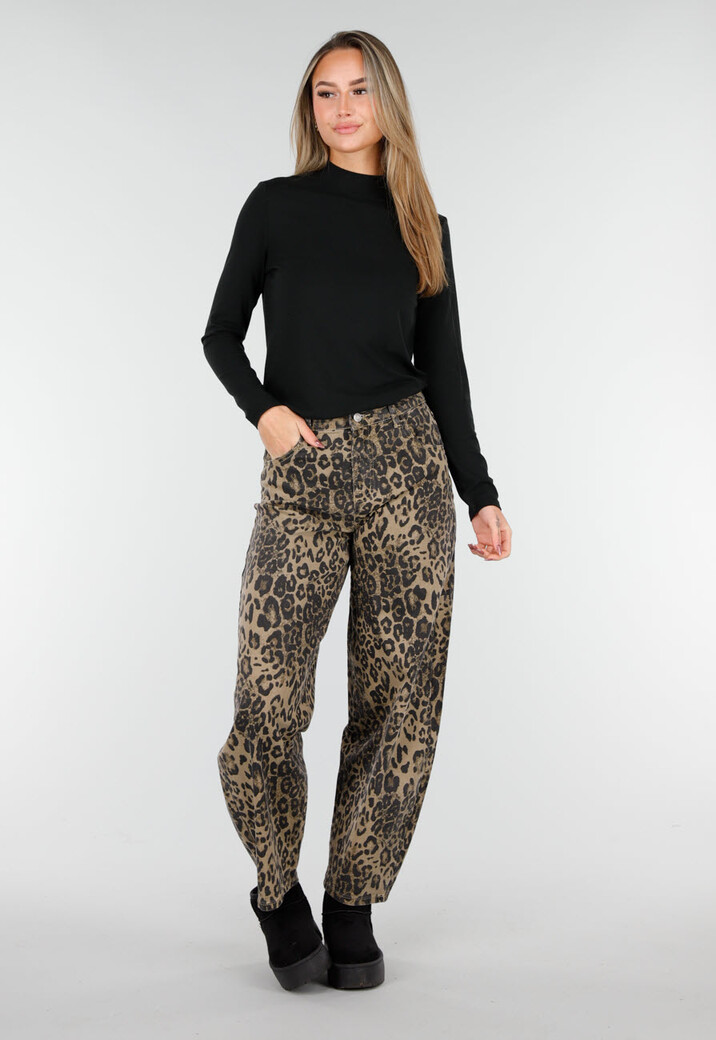Zwarte Zachte Stretch Top met Lange Mouwen