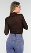 Bruine Semi Transparante Mesh Top met Lange Mouwen