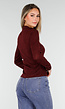 Bordeaux Lange Mouwen Top met Subtiele Textuur