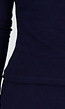 Donkerblauwe Zachte Stretch Top met Ronde Hals en Lange Mouwen