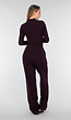 Aubergine Zachte Stretch Top met Lange Mouwen