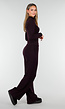 Aubergine Zachte Stretch Top met Lange Mouwen