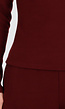 Burgundy Zachte Stretch Top met Col en Lange Mouwen