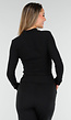 Zwarte Zachte Stretch Top met Col en Lange Mouwen