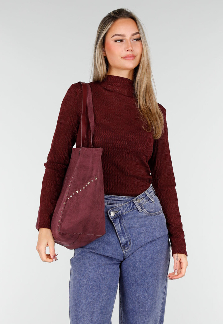 Tote Tas met Studs en Bijpassende Binnenpouch