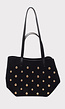 Suède Look Studded Shopper Tas met Hengsels