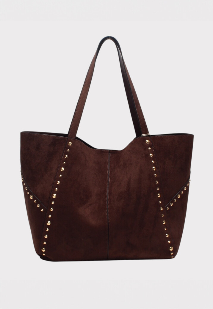 Tote Tas met Studs en Bijpassende Binnenpouch
