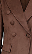 Bruine Stretch Suede Double Breasted Blazer