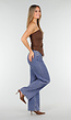 Bruine Strapless Suede Top met Stretch en Plooien