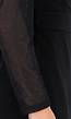 Zwarte Stretch Blazer Playsuit met Glitter Mesh Mouwen