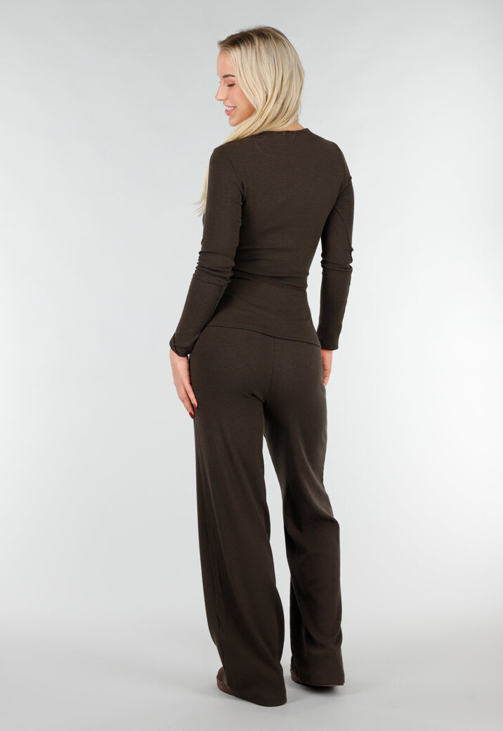 Bruine Two Piece Set met Lange Mouw