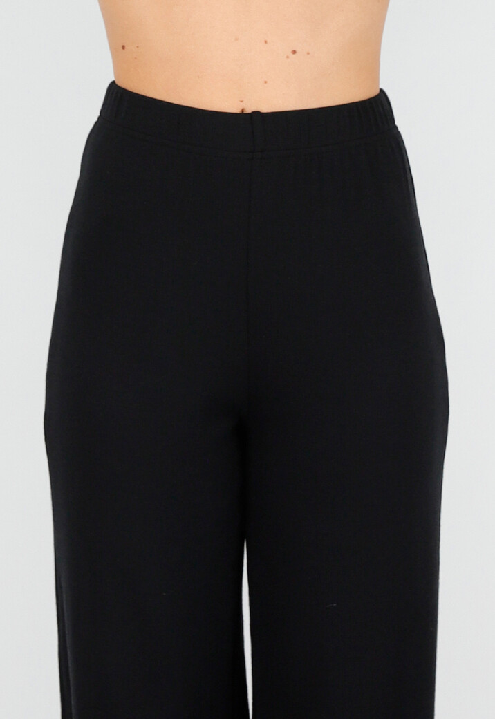 Asymmetrische Zwarte Two Piece Set met Lange Mouwen