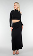 Zwarte Two Piece Set met Top met Cut Out en Maxi Rok