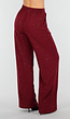 Bordeauxrode Linnenlook Glitter Pantalon met Stretchband
