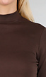 Bruine Top met Lange Mouwen en Col