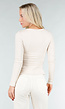 Beige Top met Cut Out Detail en Stretch