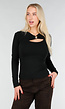 Zwarte Top met Cut Out en Gouden Detail
