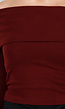 Bordeaux Off Shoulder Top met Lange Mouw