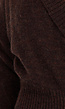Bruine Gebreide Wrap Trui met Lange Mouwen