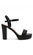 Zwarte Plateau Sandaletten met Blokhak