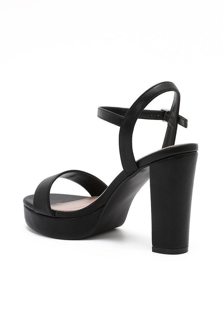 Zwarte Plateau Sandaletten met Blokhak