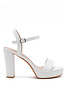 Witte Plateau Sandaletten met Blokhak
