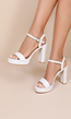 Witte Plateau Sandaletten met Blokhak