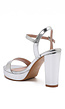 Zilverkleurige Plateau Sandaletten met Blokhak