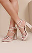 Beige Strappy Sandaletten met Blokhak