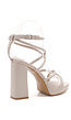 Beige Strappy Sandaletten met Blokhak