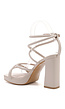Beige Strappy Sandaletten met Blokhak