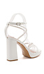 Witte Strappy Sandaletten met Blokhak