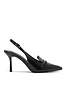 Zwarte Slingback Pumps met Goudkleurige Hardware