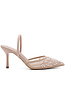 Beige Slingback Pumps met Mesh Strass