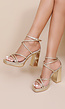 Goudkleurige Strappy Sandaletten met Blokhak
