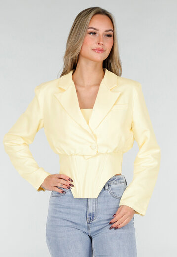 Butter Yellow Blazer en Top Set