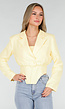 Butter Yellow Blazer Set met Strapless Top