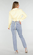 Butter Yellow Blazer Set met Strapless Top