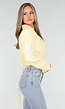 Butter Yellow Blazer Set met Strapless Top