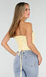 Butter Yellow Blazer Set met Strapless Top