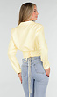 Butter Yellow Blazer Set met Strapless Top