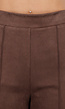Bruine Suède Pantalon met Rechte Pijpen en Naaddetails