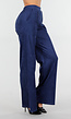 Donkerblauwe Straight Leg Suède Pantalon met Rechte Pijpen