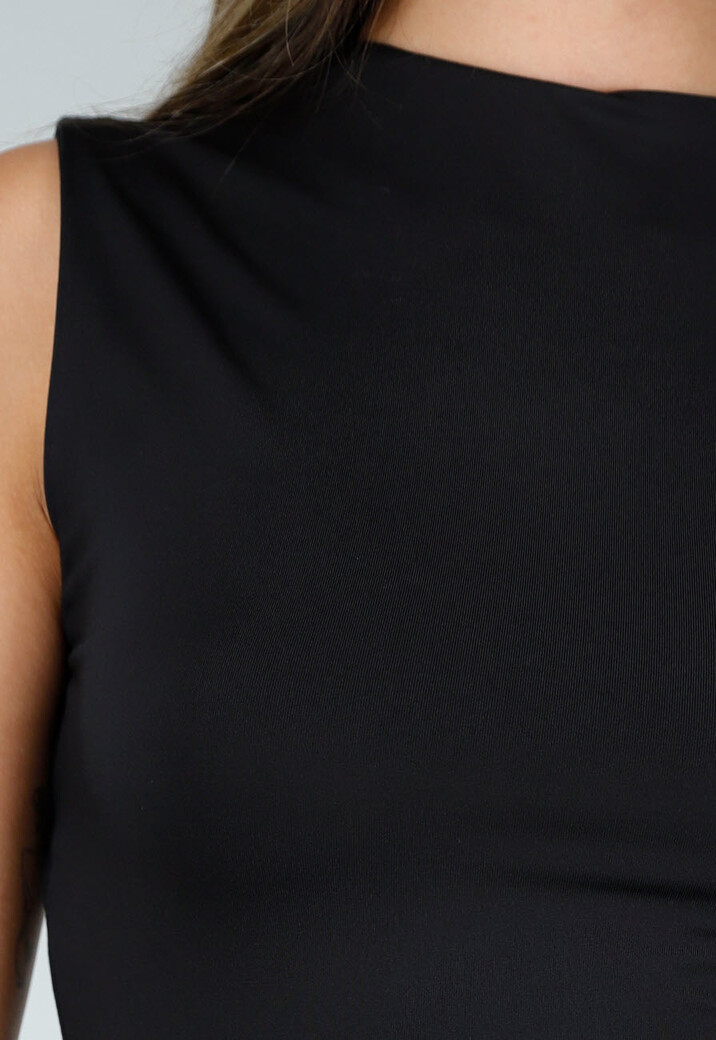 Zwarte Elegante Maxi Jurk met Getailleerde Fit